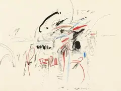 Untitled by Peter Brüning, Coloured chalk and india ink on paper with left perforated margin, sold May 2013