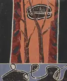 Bruno Goller, Untitled (schwarze wolke), Oil on canvas