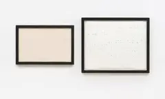 Stephen Prina, Exquisite Corpse: The complete paintings of Manet 88 of 556, Work in two parts: India ink, washed, on brownish card