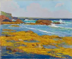 Maxime Maufra, Les Goémons jaunes, Oil on canvas, relined