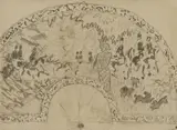 Pierre Bonnard, Le parc, étude pour un éventail, Washed pen and India ink with pencil on paper