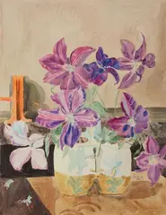 Clematis by Erich Heckel, Watercolour and pencil on firm, slightly textured wove paper, sold May 2013