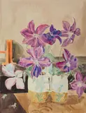 Clematis by Erich Heckel, Watercolour and pencil on firm, slightly textured wove paper, sold May 2013