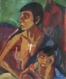 Paul Kother, Zigeunerin mit Kind, Oil on canvas