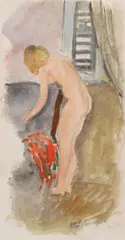 Nu dans un intérieur by Henri Lebasque, Watercolour and graphite on paper, sold May 2013