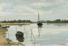 Constant Le Breton, La Loire à Ancenis, Oil on canvas