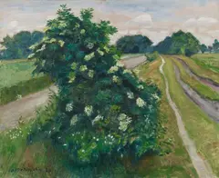 Blühender Holunderbusch by Otto Modersohn, Oil on canvas, sold May 2013