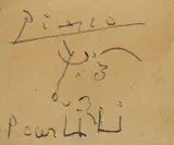 Tête de taureau by Pablo Picasso, Ballpoint pen on ticket from the Café Les Bains, Saint-Raphael, sold May 2013