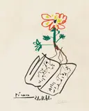 Fleur by Pablo Picasso, Colour lithograph on wove paper with watermark "Arches", sold May 2013