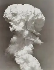 The atomic bomb burst by Joint Army Task Force One Photo, Vintage ferrotyped gelatin silver print, sold May 2013