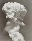 Joint Army Task Force One Photo, The atomic bomb burst, Vintage ferrotyped gelatin silver print