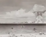 Joint Army Task Force One Photo, First Picture of Atomic Shock Wave, Vintage ferrotyped gelatin silver print