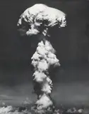 Joint Army Task Force One Photo, The atomic bomb burst, Vintage ferrotyped gelatin silver print