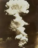 Official Photograph U.S. Navy, "Able" Atomic Bomb Test. "Able" Atomic Bomb Test. "Baker" Atomic Bomb Test., 3 vintage ferrotyped gelatin silver prints