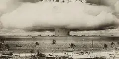 and Anonymous, Untitled (Underwater atomic Bomb, Bikini Atoll), Vintage ferrotyped gelatin silver print
