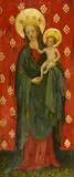 Cologne School, circa 1420, SAINT JOHN THE BAPTIST THE VIRGIN WITH CHILD, Oil on panel (parquetted). 92 x 41 and