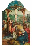 Netherlandish School mid-16th century, THE CRUCIFIXION OF CHRIST, Oil on panel