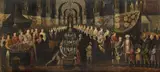 BELSHAZZAR'S FEAST by Lothringischer Meister Early 17th century, Oil on panel (parquetted), sold May 2013