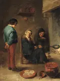 David Teniers the Younger, THE PANCAKE BAKER (PANNEKOEKENBAKSTER), Oil on copper