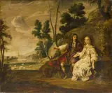 Netherlandish School 17th century, PORTRAIT OF A COUPLE IN A RIVER LANDSCAPE