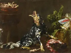 Paul de Vos, STILL LIFE WITH HUNTING DOG, Oil on canvas (relined)