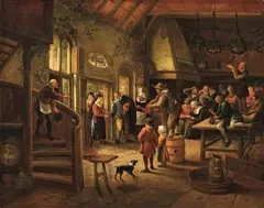 Jan Steen, THE ARRIVAL OF THE BRIDE, Oil on panel (parquetted)