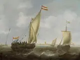 MARINE by Jacob Adriaensz. Bellevois, 17th Century, Oil on panel, sold May 2013