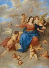 Jan van Haensbergen, THE VIRGIN SURROUNDED BY ANGELS, Oil on copper
