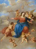 Jan van Haensbergen, THE VIRGIN SURROUNDED BY ANGELS, Oil on copper