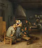 Cornelis Dusart, TAVERN WITH FAMILY, Oil on panel