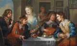 Johann Georg Platzer, A PAIR OF MERRY COMPANIES, Oil on copper