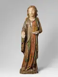 Probably Flemish first half 15th century, SAINT JOHN THE EVANGELIST, Holz, ältere Fassung, Attribut der rechten Hand verloren