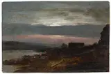 Johan Christian Clausen Dahl, VIEW ON THE RIVER ELBE NEAR DRESDEN AT NIGHT