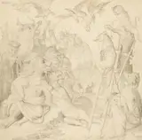 Wilhelm von Kaulbach, ANIMALS FROM REINEKE FUCHS, Pencil on thin card