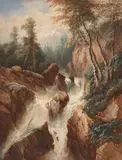 Johann Wilhelm Schirmer, LANDSCAPE WITH A MOUNTAIN STREAM