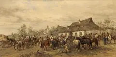 Ludwig Gedlek, THE HORSE MARKET, Oil on canvas
