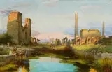 Carl Wuttke, MORNING AT THE LAKE OF KARNAK, Oil on canvas