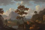 German or Austrian School 18th century, MOUNTAIN LANDSCAPE WITH A RIVER, Oil on canvas