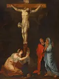 CRUCIFIXION OF CHRIST by French School, Oil on canvas (relined), sold Mar 2013