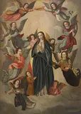 Flemish School 17th century, THE VIRGIN SURROUNDED BY ANGELS