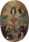 Hispano-Flemish School 17th century, THE GLORIFICATON OF THE SACRAMENT, Oil on panel