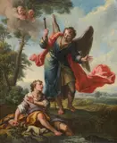 Johann Samuel Hötzendorf, TWO SCENES WITH TOBIAS AND THE ANGEL, Oil on canvas (relined)