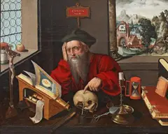 studio of Marinus van Reymerswale, SAINT JEROME IN THE STUDY, Oil on wood (formerly parquetted)