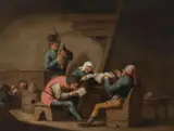 PEASANTS PLAYING MUSIC by in the manner of Anthonie Victoryns, Oil on panel, sold Mar 2013
