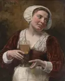 Eduard von Gebhardt, A YOUNG WOMAN WITH A WINEGLASS
