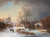 Carl Heyn, WINTER LANDSCAPE, Oil on canvas (relined)