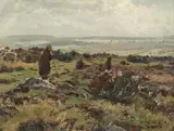 Hugo Mühlig, SHEPPHERD WITH SHEEPFLOCK NEAR MERZHAUSEN