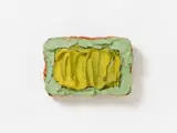 Bram Bogart, groengeel, Mixed media on polyester approx