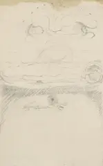 Joseph Beuys, Der Tod und die Seele, Pencil on laid paper with torn margins approx
