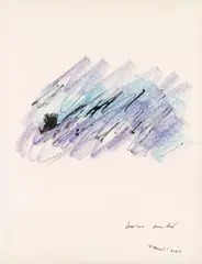 Untitled by Jean Léon Fautrier, Coloured chalk and india ink on paper with irregularly ripped left margin, sold Dec 2012